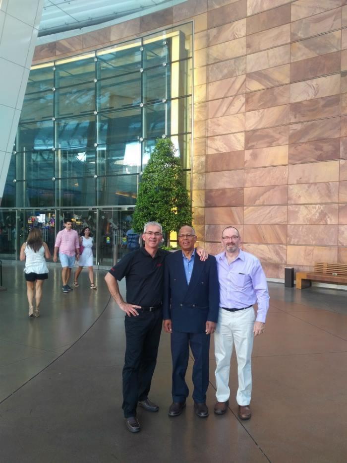 With colleagues at InfoComm